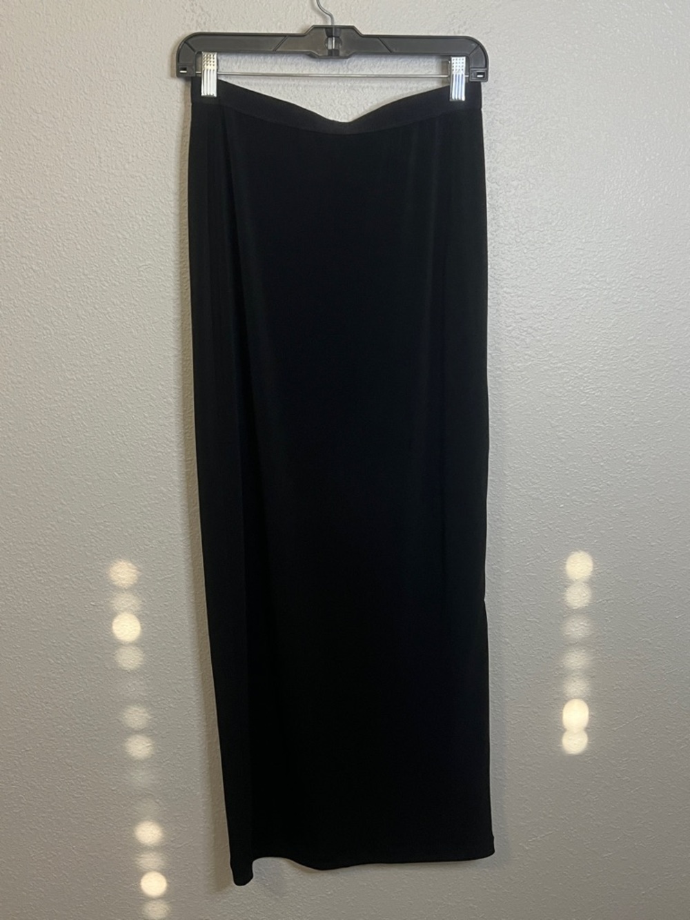 Ann Taylor Drapey Pull On Zipper Skirt Black Size Small